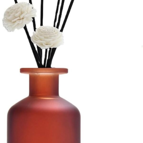 1PCS 130ml/4.3oz Empty Refillable Glass Diffuser Bottle - Aromatherapy Storage Container Fragrance Accessories Use for DIY Replacement Sticks Crafts Decor (Amber Red)