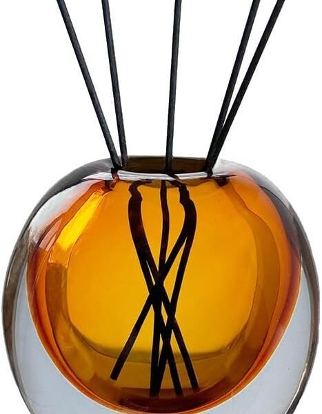 Amber Glass Vase, DIY Empty Reed Diffuser Bottle for Essential Oils, 200mL, Aromatherapy, Modern Home Decor,