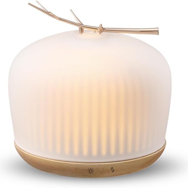 Quiet Aromatherapy Diffuser Glass: 230ML Ultrasonic Cool Mist Scent for Home with Night Light - Aesthetic for Women Girls