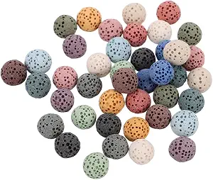 42pcs Natural Volcanic Stone therapy Diffuser Beads for Car Home Office Essential Oil Fragrance Easy to Use Versatile Air Freshening Jewelry for Women