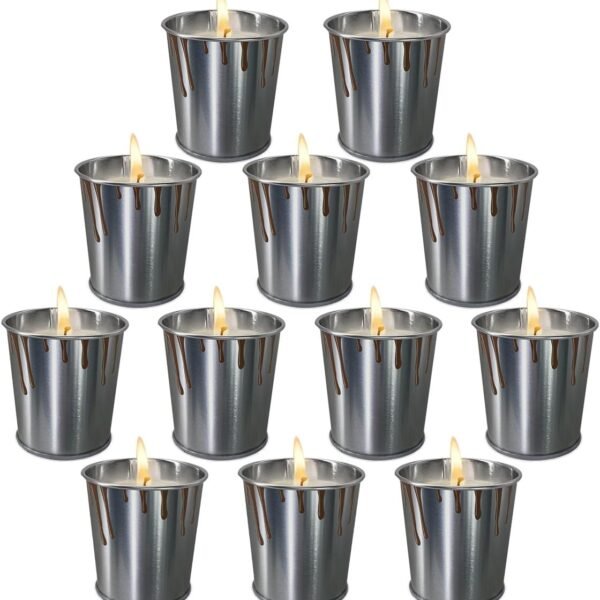 Summer Outdoor citronella Candles Made of Pure Lemongrass Essential Oil and Natural Soy Wax, Long-Lasting Burning, Indoor Bedroom, Kitchen, Garden, Terrace, Balcony, Camping (12 Packs)