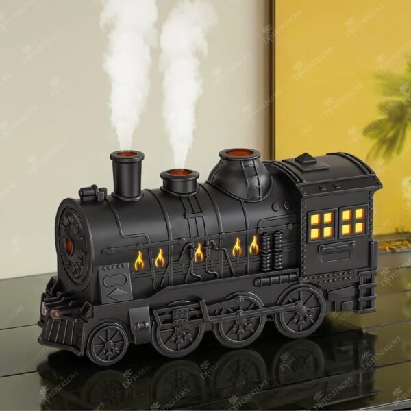 Train Diffuser 300ML Essential Oil Diffuser Cool Mist Humidifier Aroma Diffuser with Night Light for Bedroom Desk Black