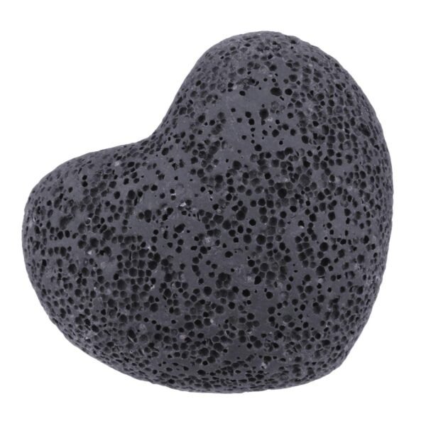 Heart Essential Oil Diffuser Stones for Home Decoration, Hand Carved Lava Rock Pocket Stone, Pack of 2, 1.73 inches, Black