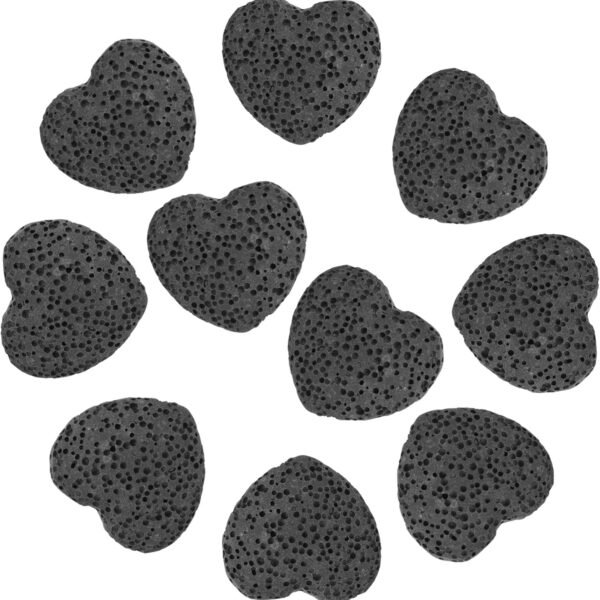 10 PCS Rock Essential Oil Diffusers, Heart Shape Lava Rock Stone Diffuser, Black Lava Rock Diffuser, Pocket Stone Diffuser for Home, Offices, Cars, Yoga, Sauna, SPA