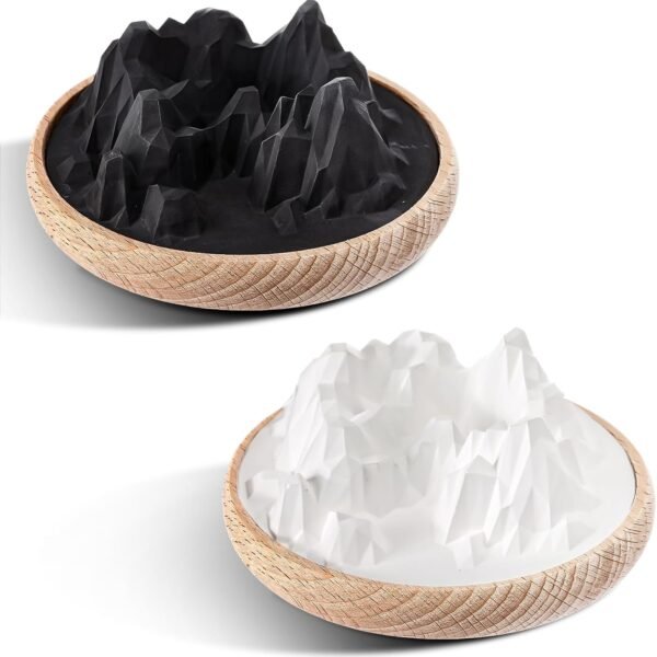 2 Pcs Mountain Passive Stone Diffuser Black and White Non Electric  Diffuser Scent Essential Oil Diffuser Wooden therapy Environmentally Friendly for Serene Atmosphere Car Room Decor