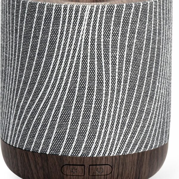 Essential Oil Diffuser 7 fl oz 200ml with Fabric Cover and Night Lamp | Ultrasonic Aroma Diffuser | Humidifier w Lights | Room Decor | Small Humidifier for Bedroom | Gift (Dark Brown)